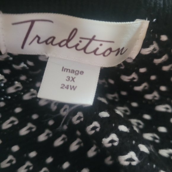 Tradition Black and White Knit Cardigan 3X - Picture 7 of 7